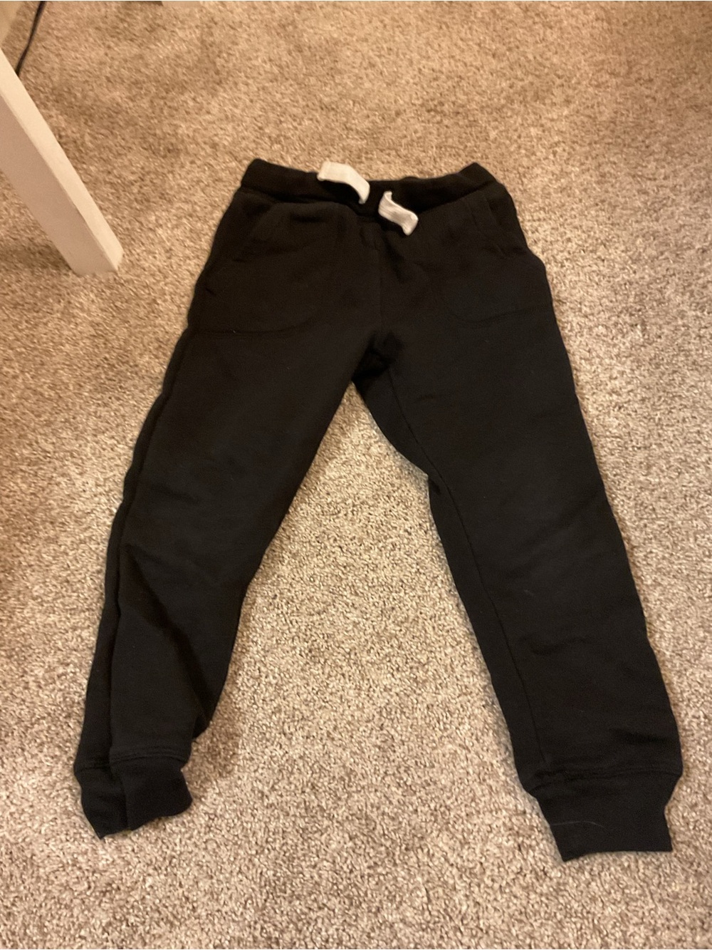 French Toast Black Jogger Pants with White Drawstring